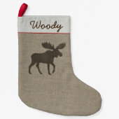 Moose Silhouette Country Wildlife gepersonaliseerd Kleine Kerstsok (Voorkant)