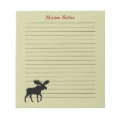 Moose Silhouette Custom Wildlife Lined Notitieblok (Voorkant)