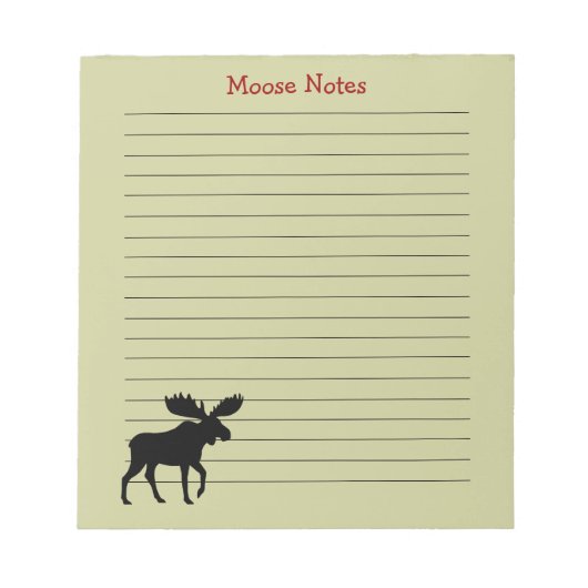 Moose Silhouette Custom Wildlife Lined Notitieblok (Voorkant)