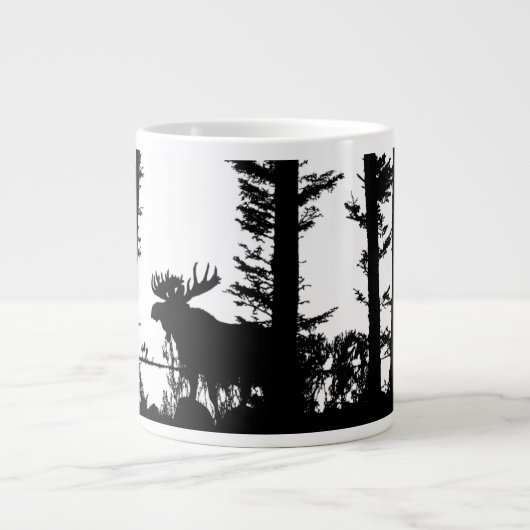 Moose Silhouette - gigantische koffie-mok Grote Koffiekop (Voorkant)