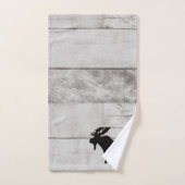 Moose Silhouette Grey Wood Pattern Bath Towel Set Bad Handdoek (Handdoek)