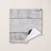 Moose Silhouette Grey Wood Pattern Bath Towel Set Bad Handdoek (Wasdoekje)