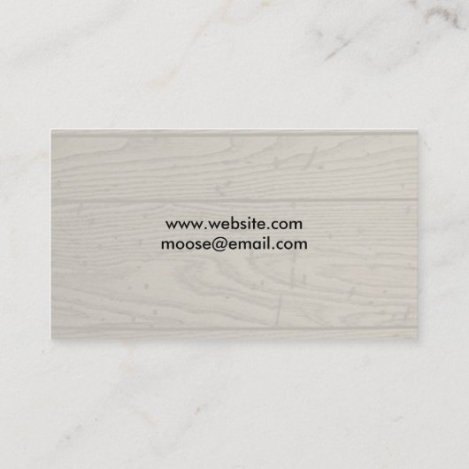 Moose Silhouette met achtergrond van houtstijl Visitekaartje (Achterkant)