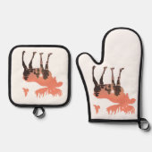 Moose Silhouette Ovenwant & Pannenlap Set (Voorkant)