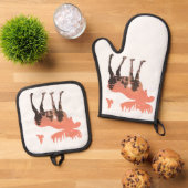 Moose Silhouette Ovenwant & Pannenlap Set (Top down)