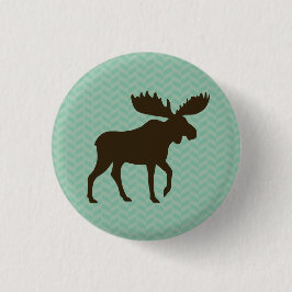 Moose Silhouette Ronde Button 3,2 Cm