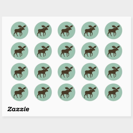 Moose Silhouette Ronde Sticker (Vel)