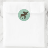 Moose Silhouette Ronde Sticker (Tas)