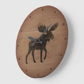 Moose Silhouette Rustic Style Grote Klok (Hoek)