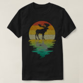 Moose Silhouette Sunset Retro  70s Natuur L T-shirt (Design voorkant)