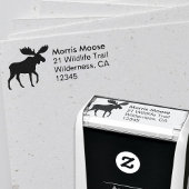 Moose Silhouette Wildlife Animal Retouradres Zelfinktende Stempel