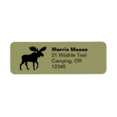 Moose Silhouette Wildlife Retouradres Labels (Voorkant)