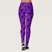 Moose Silhouetten op Paarse - Leggings (Achterkant)