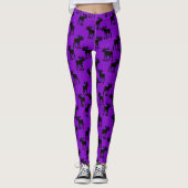 Moose Silhouetten op Paarse - Leggings (Voorkant)