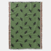 Moose Silhouettes Pattern | Wildlife Country Green Deken (Voorkant Verticaal)