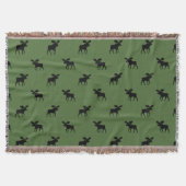 Moose Silhouettes Pattern | Wildlife Country Green Deken (Voorkant)