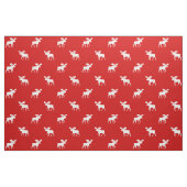 Moose Silhouettes Red en White Pattered Stof (Fat Quarter)