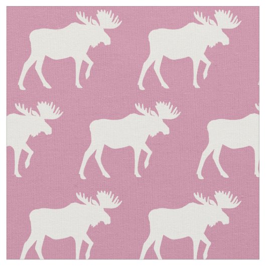 Moose Silhouettes Roze Baby Stof (Close Up)