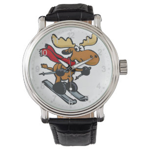 Moose skeert in de winter Achterkleur kiezen Horloge