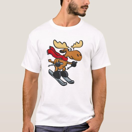 Moose skeert in de winter | Achterkleur kiezen T-shirt (Voorkant)