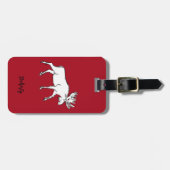 Moose Sketch met rode achtergrond Bagagelabel (Voorkant horizontaal)