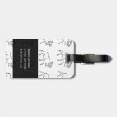 Moose Sketch met rode achtergrond Bagagelabel (Achterkant horizontaal)