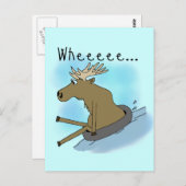 Moose Snow Tubing Briefkaart (Voorkant / Achterkant)