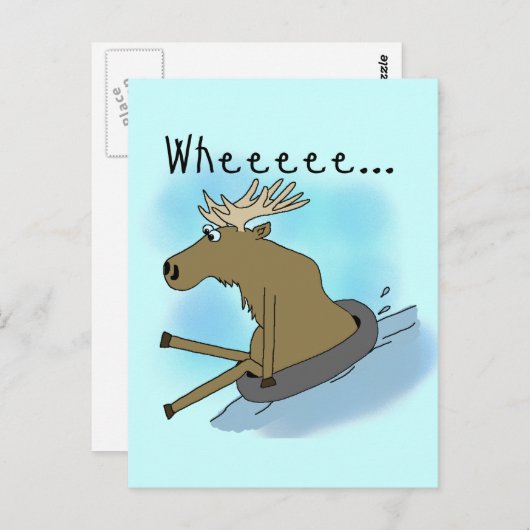 Moose Snow Tubing Briefkaart (Voorkant / Achterkant)