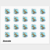 Moose Snow Tubing Ronde Sticker (Vel)