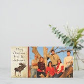 Moose & Snowflake Merry Kerstmis Feestdagenkaart (Staand voorkant)