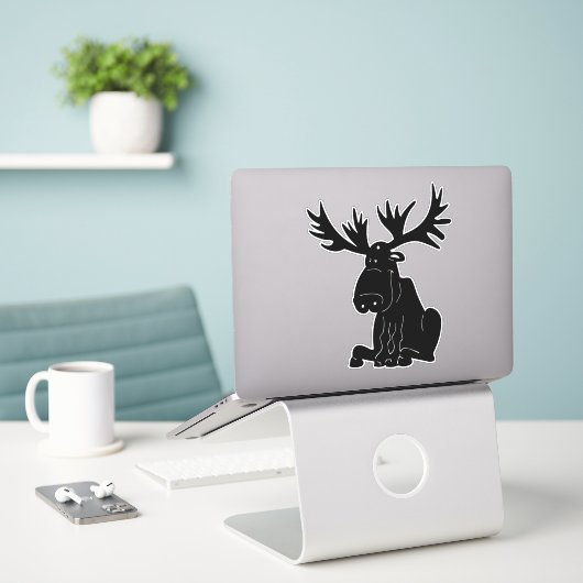 Moose Sticker (Laptop op bureau)
