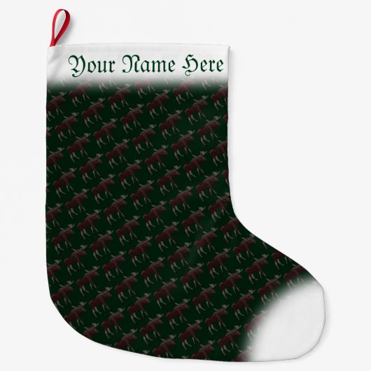 Moose Stocking Moose Kerstmis Stocking Custom Grote Kerstsok (Voorkant)