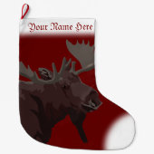 Moose Stocking Moose Kerstmis Stocking Custom Grote Kerstsok (Voorkant)