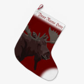 Moose Stocking Moose Kerstmis Stocking Custom Grote Kerstsok (Voorkant (Hangend))