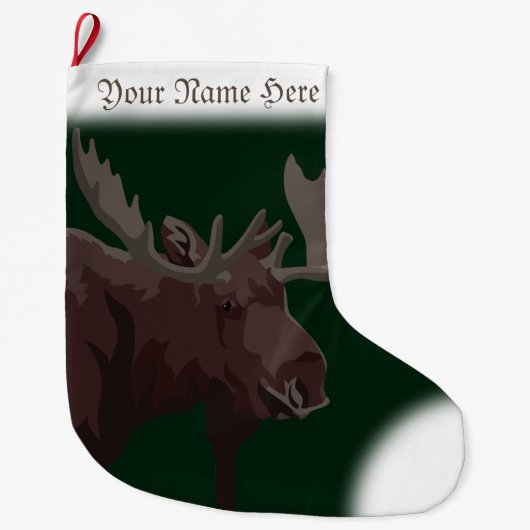 Moose Stocking Moose Kerstmis Stocking Custom Grote Kerstsok (Voorkant)