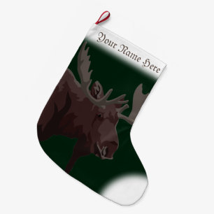 Moose Stocking Moose Kerstmis Stocking Custom Grote Kerstsok
