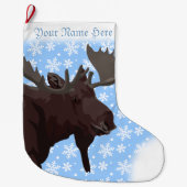 Moose Stocking Moose Kerstmis Stocking Custom Grote Kerstsok (Voorkant)