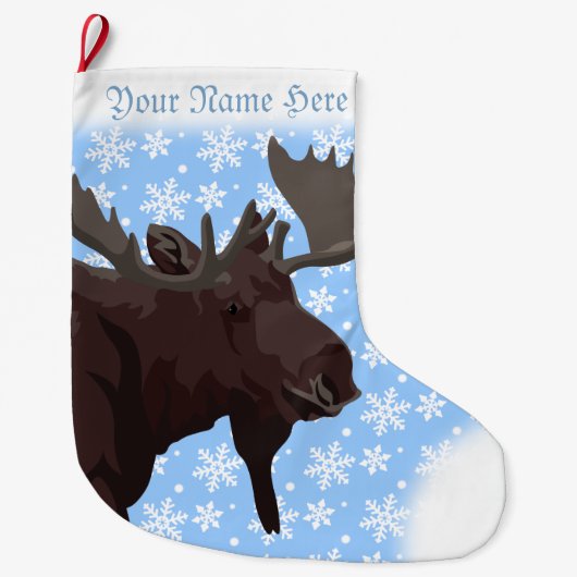 Moose Stocking Moose Kerstmis Stocking Custom Grote Kerstsok (Voorkant)