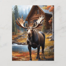 *~* MOOSE Stream Natuur Cabine Forest AP49 Briefkaart