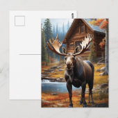 *~* MOOSE Stream Natuur Cabine Forest AP49 Briefkaart (Voorkant / Achterkant)