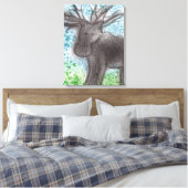 Moose Stretched Canvas Afdruk (Insitu (Slaapkamer))