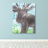 Moose Stretched Canvas Afdruk (Insitu (Houten vloer))