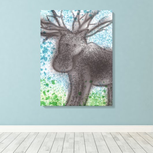 Moose Stretched Canvas Afdruk (Insitu (Houten vloer))