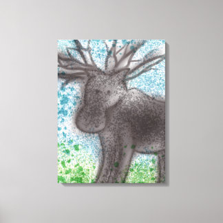 Moose Stretched Canvas Afdruk