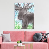 Moose Stretched Canvas Afdruk (Insitu (Woonkamer))