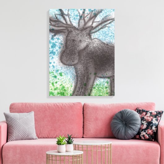 Moose Stretched Canvas Afdruk (Insitu (Woonkamer))