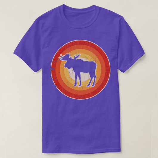 Moose Sunset Retro voor mannen Vrouwelijke jongens T-shirt (Design voorkant)