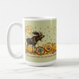 Moose Swirl Stars Moon Peace Joy Ho Ho Stein Koffiemok
