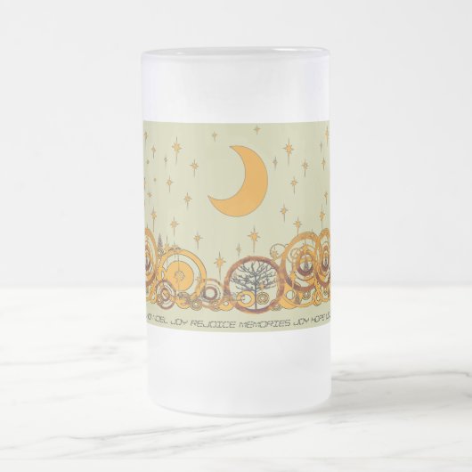 Moose Swirl Stars Moon Peace Joy Ho Ho Stein Matglas Bierpul (Center)