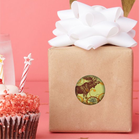 Moose T-shirts - Ronde Sticker (Feest)